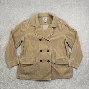 Vintage Field Gear Double Breasted Corduroy Jacket Womens M Petite PM Tan‎